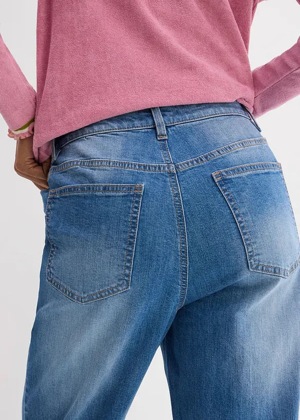 Jeans straight loose fit, vita alta, bonprix