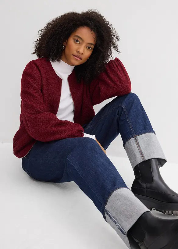 Jeans straight loose fit, vita alta, bonprix