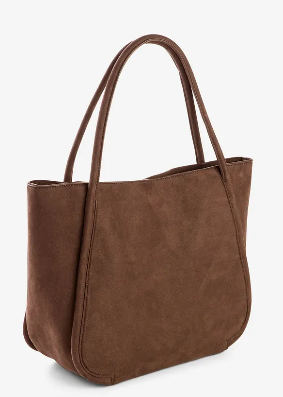 Borsa shopper effetto scamosciato, bonprix