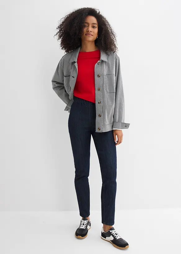 Jeans slim fit cropped, vita alta, bonprix