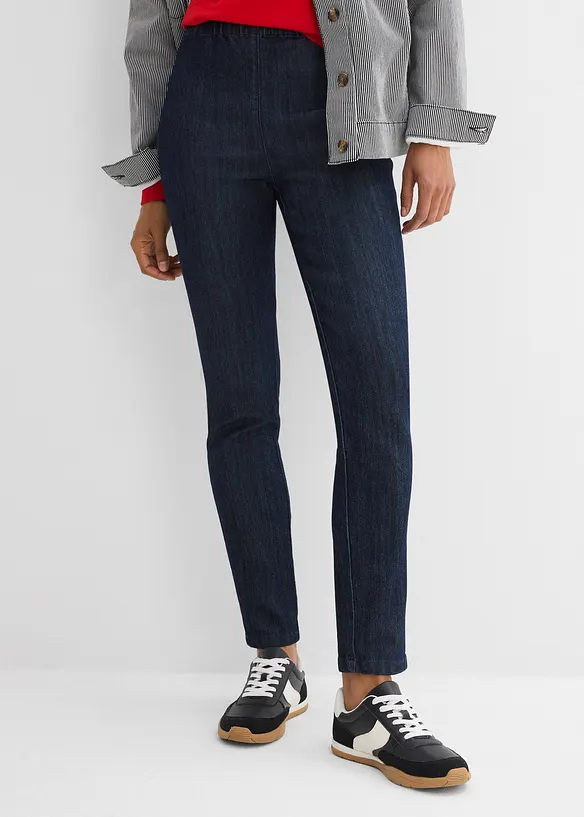 Jeans slim fit cropped, vita alta, bonprix