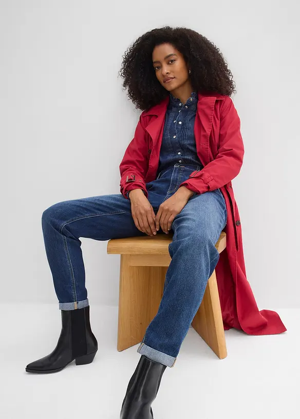 Jeans boyfriend con elastico in vita, vita media, bonprix