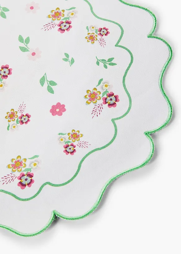 Tovagliette americane rotonde con ricami (pacco da 2), bonprix