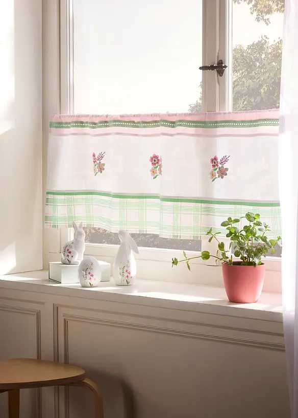 Decorazioni a forma di coniglietti e uovo con motivo floreale (set 3 pezzi), bonprix