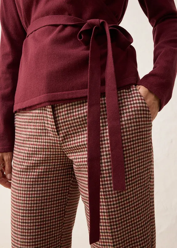 Cardigan incrociato con lana merino, bonprix