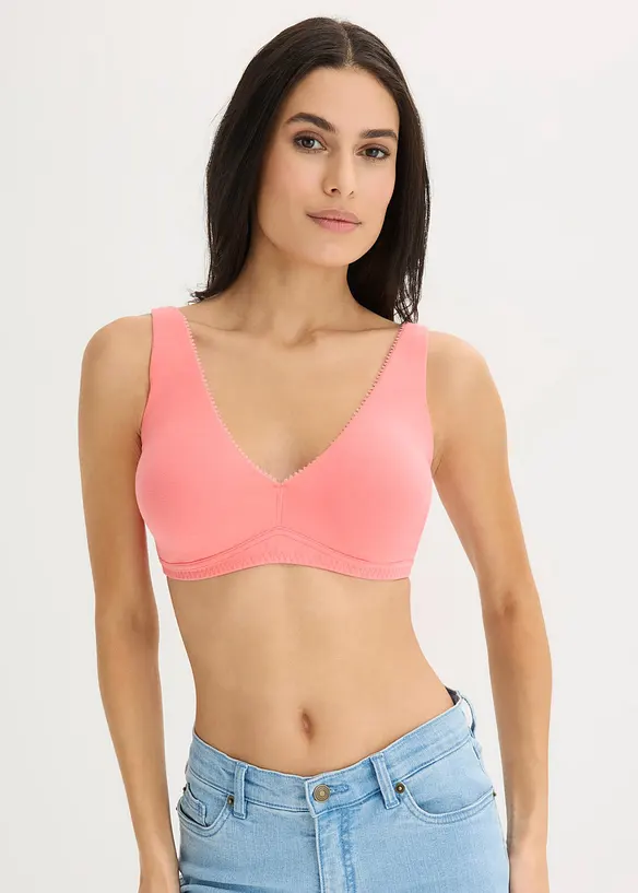 Bralette senza ferretto con cotone (pacco da 2), bonprix