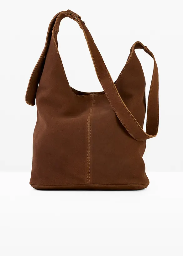 Borsa a sacco in similpelle scamosciata, bonprix