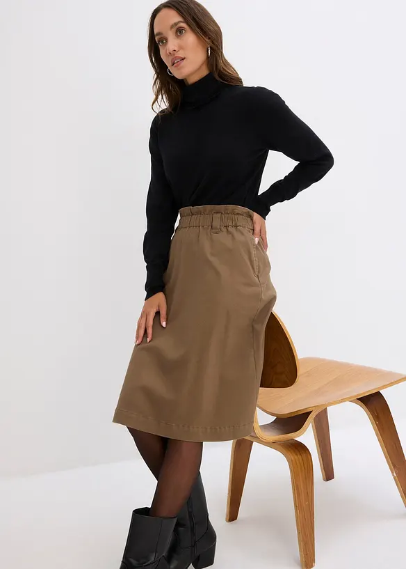 Maglione a collo alto in filato fine, bonprix