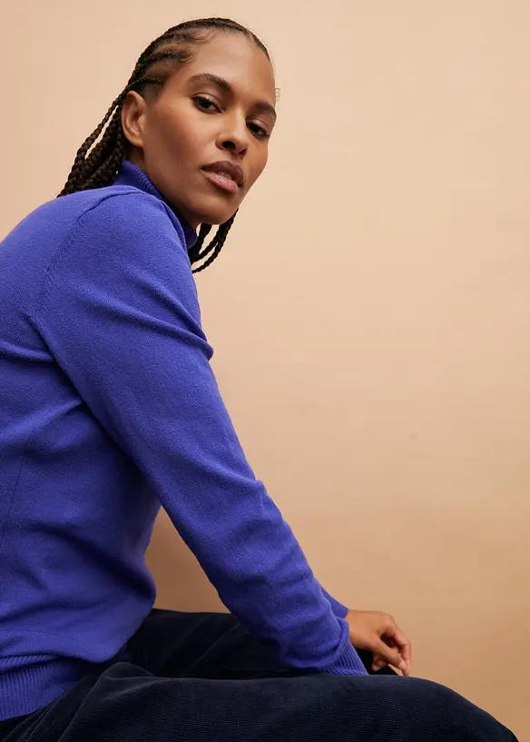 Maglione a collo alto in filato fine, bonprix