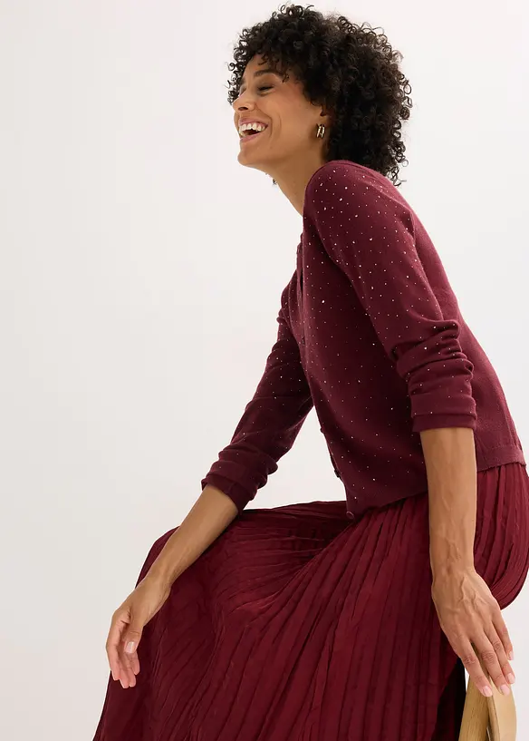 Cardigan con pietruzze scintillanti, bonprix