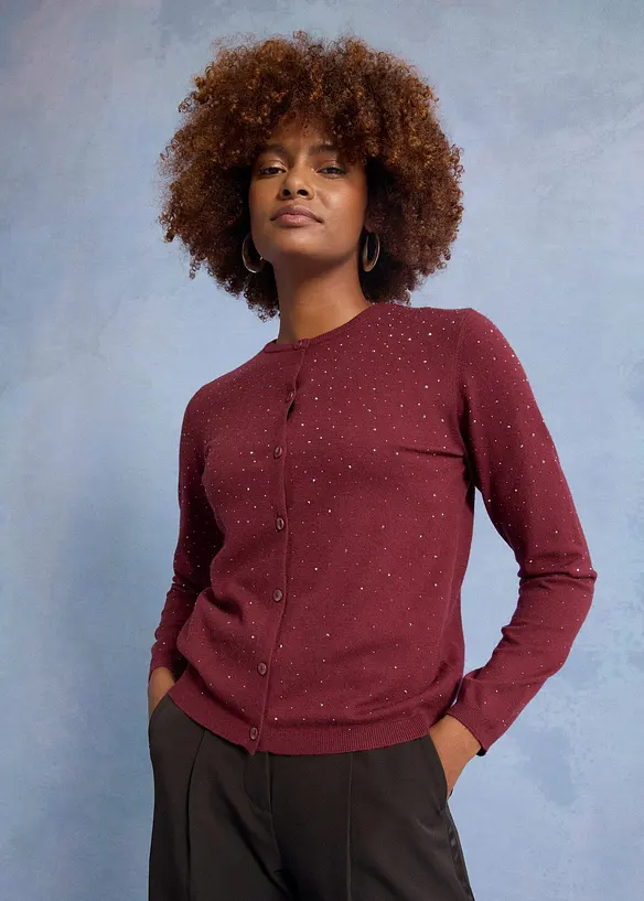 Cardigan con pietruzze scintillanti, bonprix