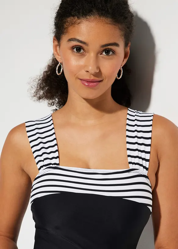 Costume intero con effetto modellante medio e spalline larghe, bonprix