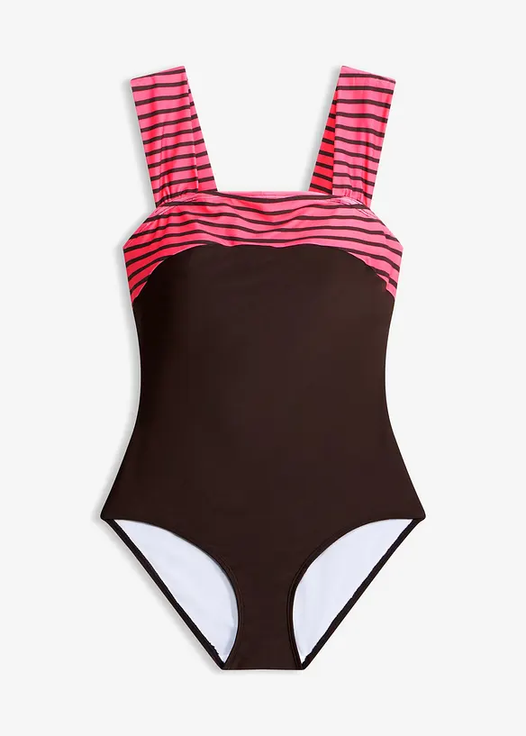 Costume intero con effetto modellante medio e spalline larghe, bonprix