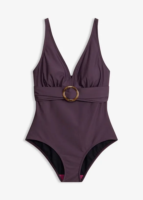 Costume intero con scollatura a V ed effetto modellante leggero, bonprix