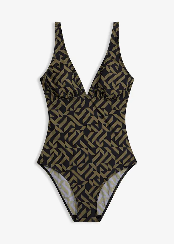 Costume intero con scollatura a V ed effetto modellante leggero, bonprix