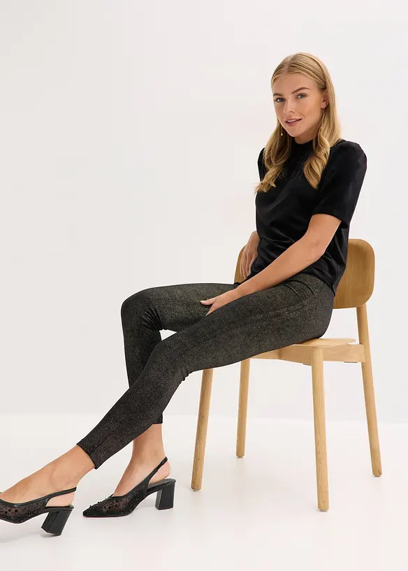 Leggings in velluto glitterato, bonprix