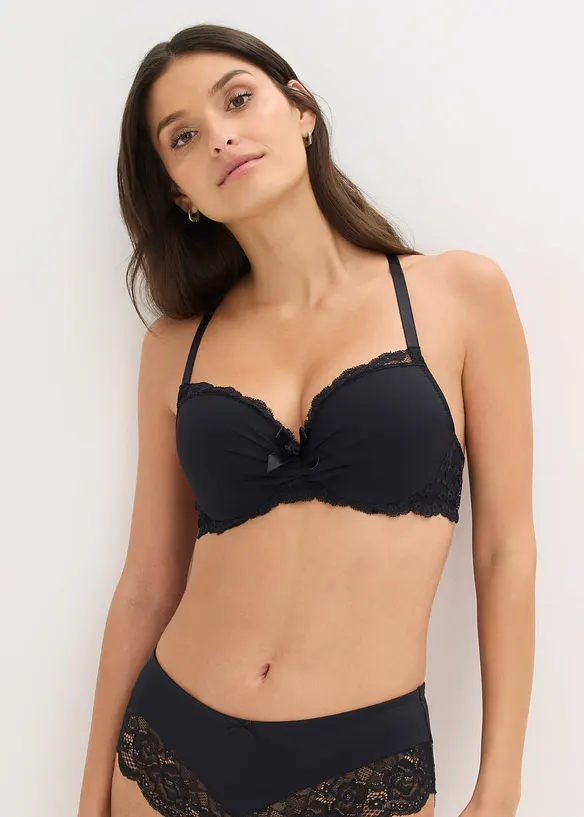 Reggiseno in pizzo con coppe preformate, ferretto e schiena a vogatore, bonprix