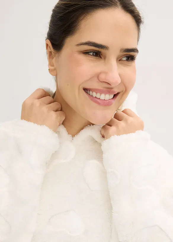 Maglia pigiama oversize con motivo a cuoricini, bonprix