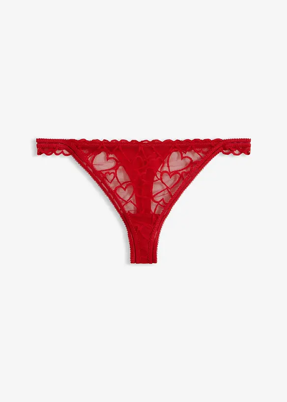 Tanga con pizzo a cuoricini, bonprix