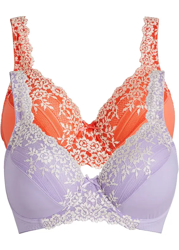 Reggiseno con ferretto e pizzo delicato (pacco da 2), bonprix