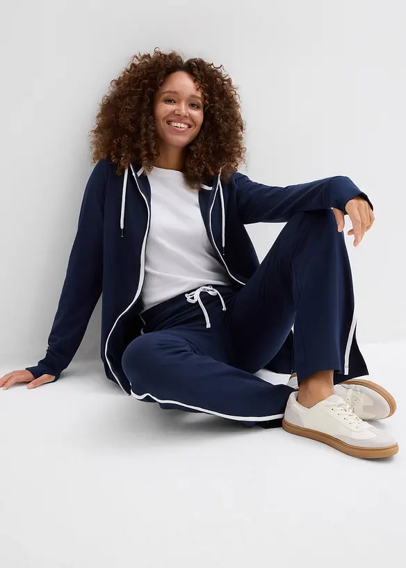 Tuta sportiva in cotone elasticizzato (set 2 pezzi), bonprix