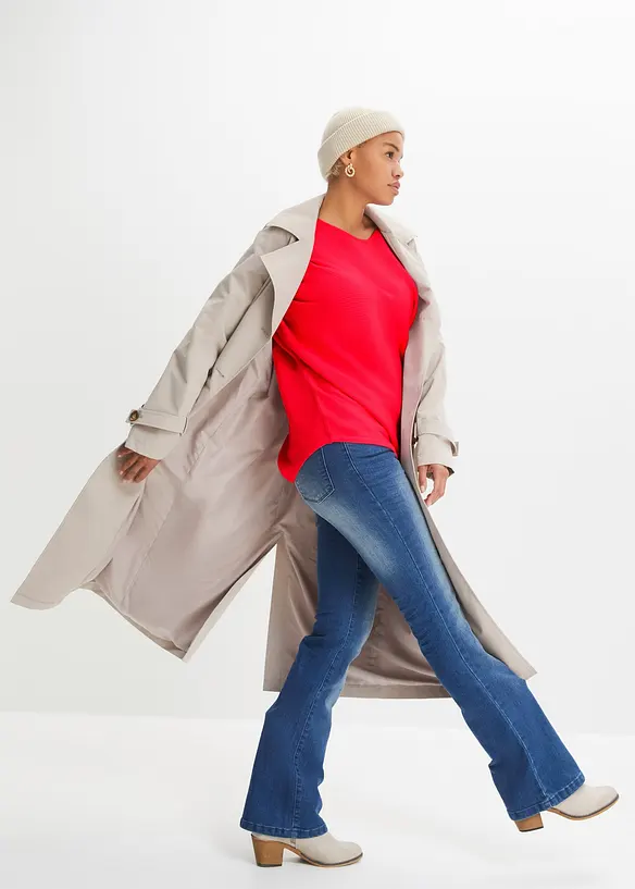 Maglione oversize a costine in misto viscosa, bonprix