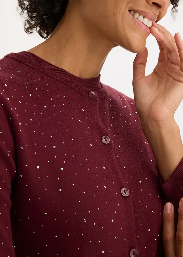 Cardigan con pietruzze scintillanti, bonprix