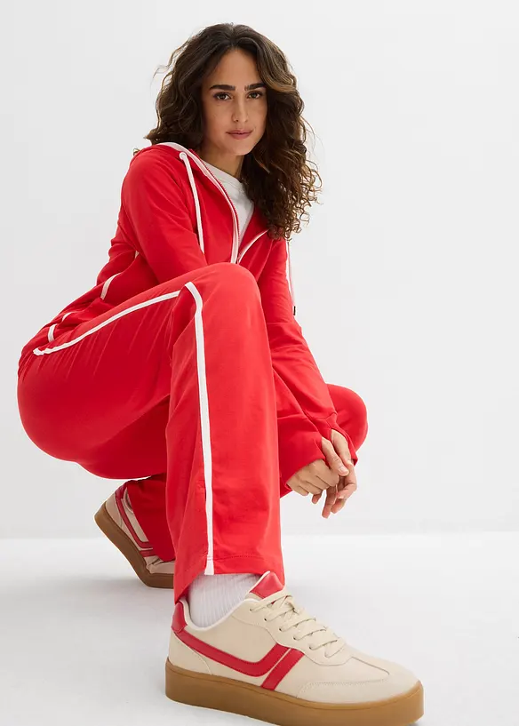 Tuta sportiva in cotone elasticizzato (set 2 pezzi), bonprix