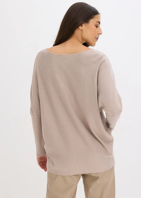 Maglione in filato fine con strass, bonprix