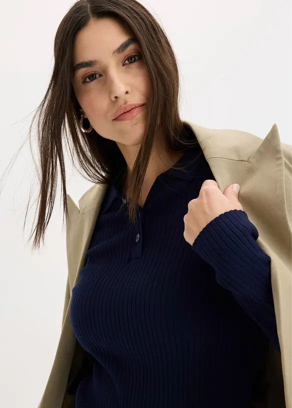 Maglione in filato fine con bottoni, bonprix