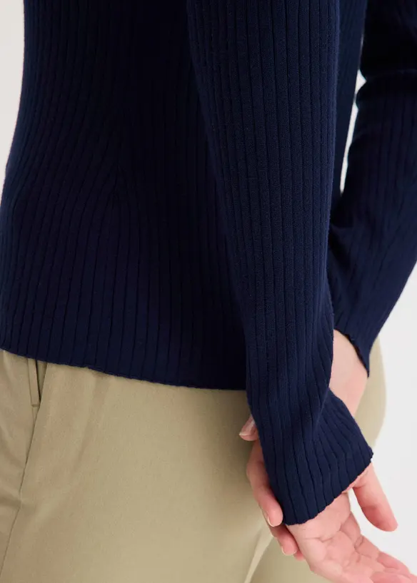 Maglione in filato fine con bottoni, bonprix