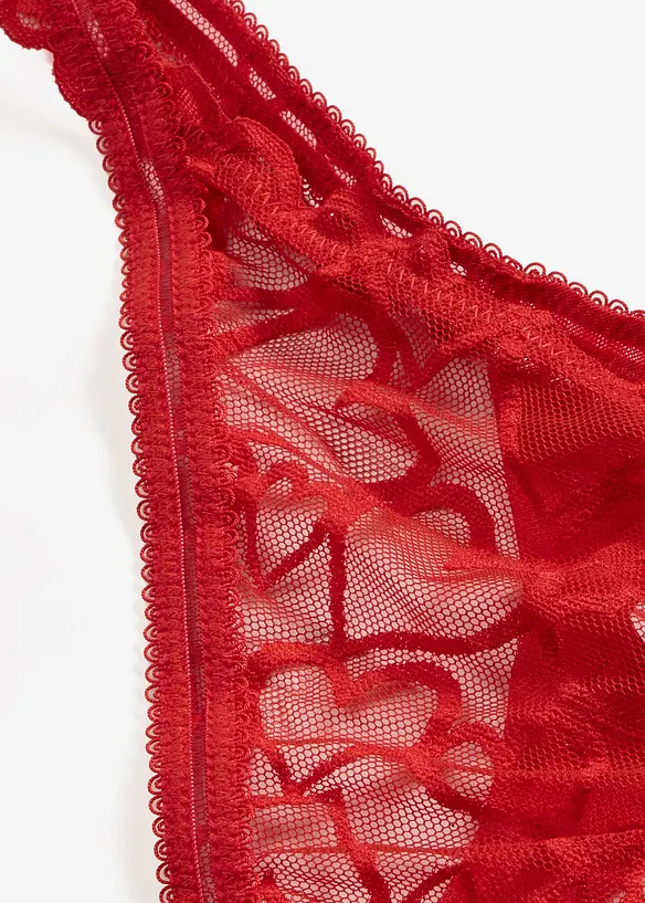 Tanga con pizzo a cuoricini, bonprix
