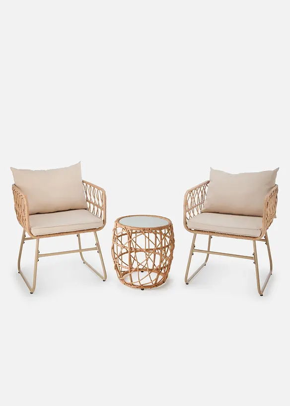 Tavolino e poltrone da giardino (set 3 pezzi), bonprix