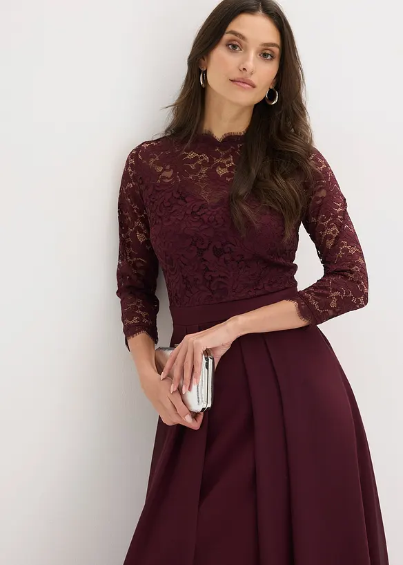 Abito lungo con pizzo, bonprix