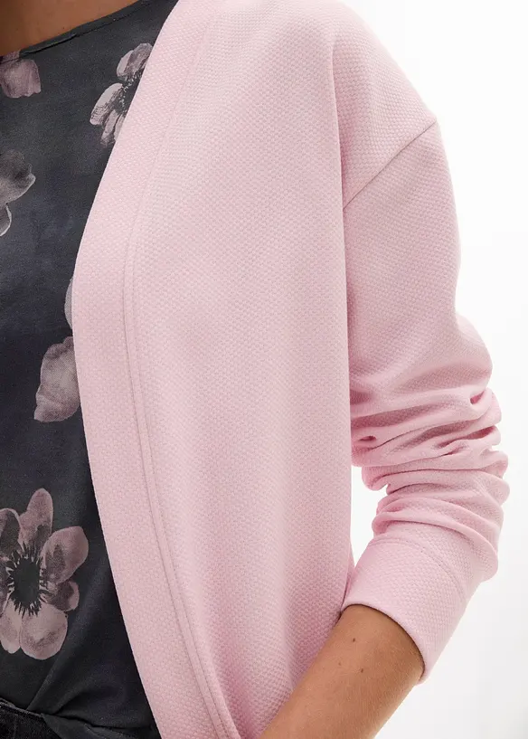 Cardigan lungo in morbida felpa di misto cotone, bonprix