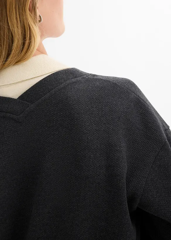 Cardigan lungo in morbida felpa di misto cotone, bonprix