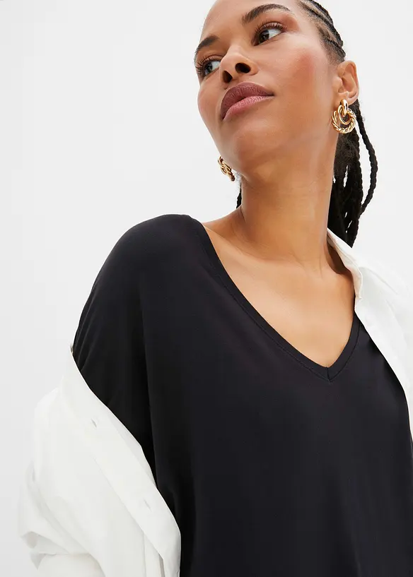 Maglia lunga in misto viscosa, bonprix