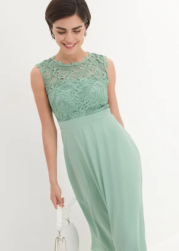 Abito lungo con pizzo, bonprix