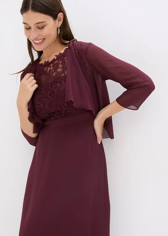 Abito lungo con pizzo, bonprix