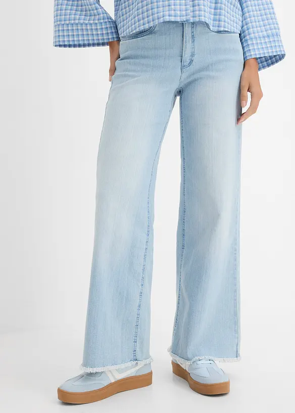 Jeans wide leg, a vita alta, bonprix