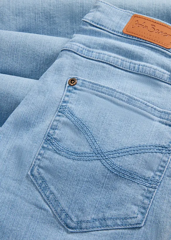 Jeans wide leg elasticizzati, vita media, bonprix