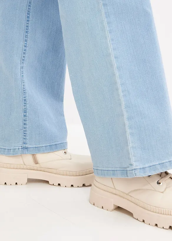 Jeans wide leg elasticizzati, vita media, bonprix