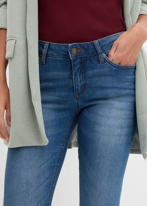 Jeans skinny elasticizzati, vita media, bonprix