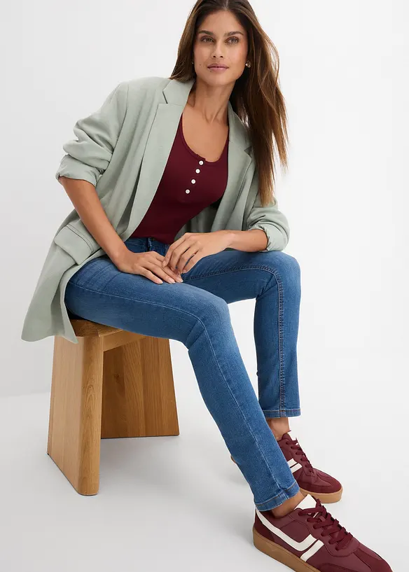 Jeans skinny elasticizzati, vita media, bonprix