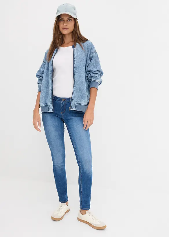 Jeans skinny elasticizzati, vita media, bonprix