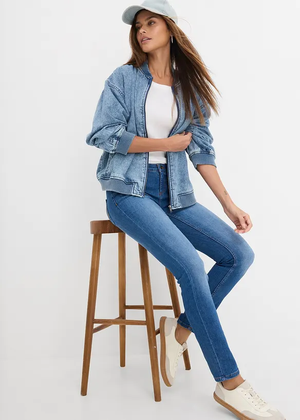 Jeans skinny elasticizzati, vita media, bonprix