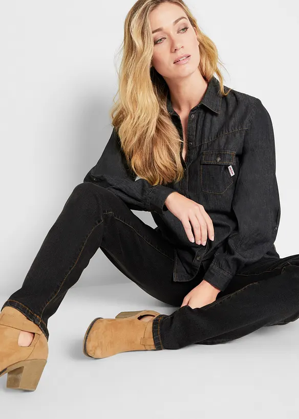 Mom jeans lunghi, vita media, bonprix