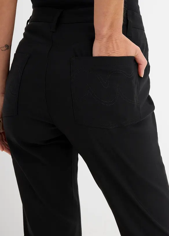 Pantaloni elasticizzati in bengalina, bootcut, bonprix
