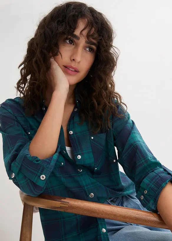 Camicia a quadri in puro cotone, bonprix