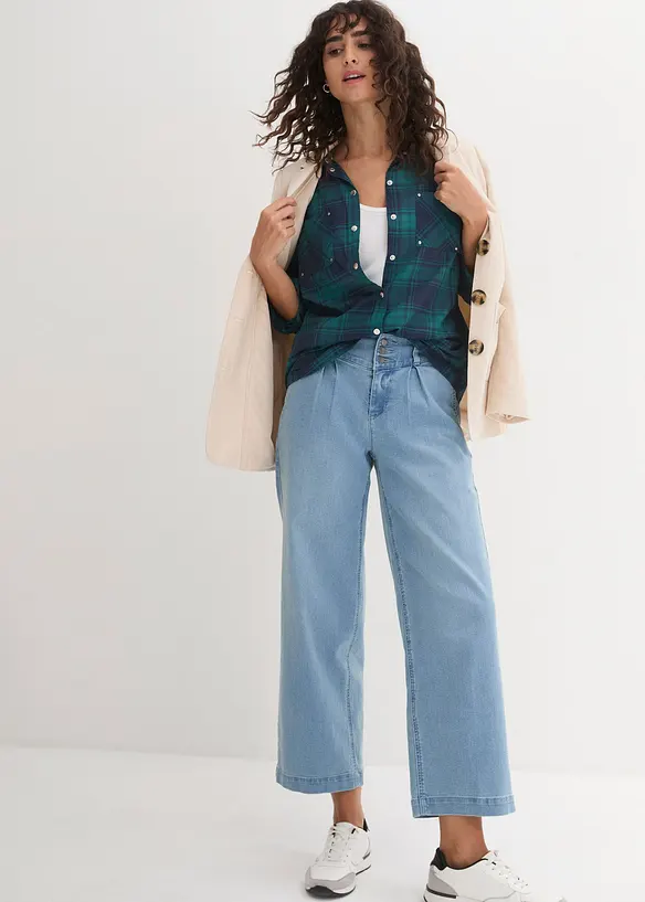 Camicia a quadri in puro cotone, bonprix